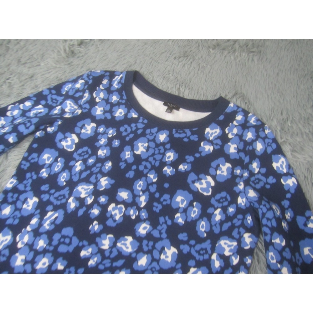 Talbots Shirt Womens Petite Small Floral Design Print Long Sleeve Crew Neck Top - Picture 2 of 8